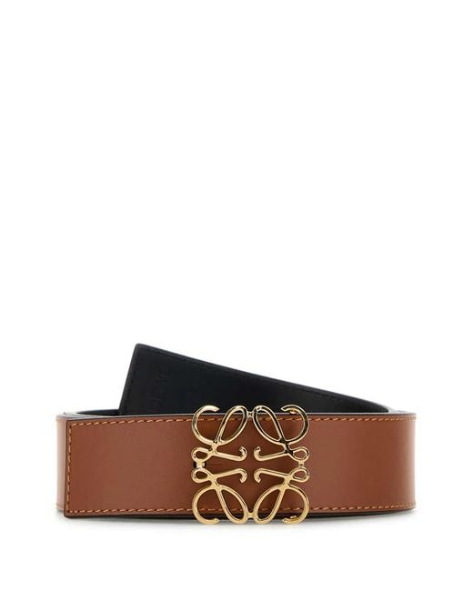 Loewe Brown Reversible Anagram Belt 3.5Cm for men