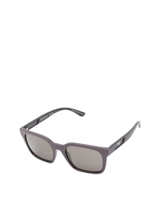 Emporio Armani Gray Bordeaux Acetate Sunglasses for men