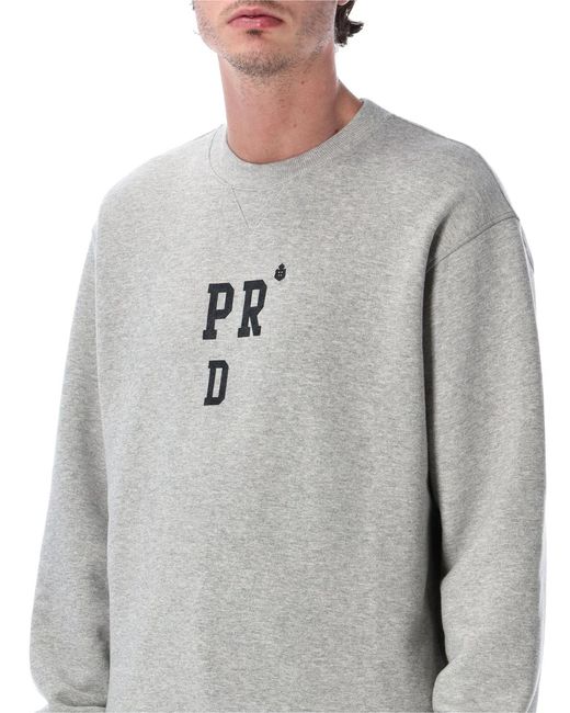 Prada Gray Logo Crewneck Sweatshirt for men