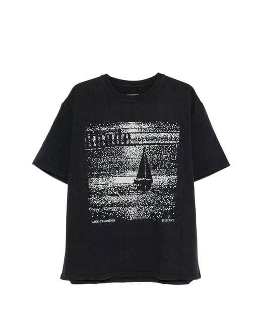 Rhude Black Lago Trasimeno Tee for men
