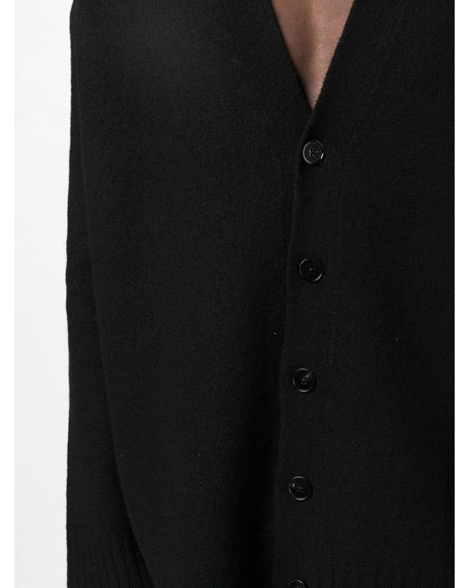 Jil Sander Black Oversized Boxy Wool Cotton Cardigan for men