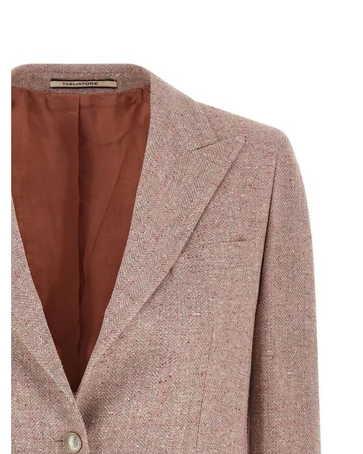 Tagliatore Brown Cotton Blazer