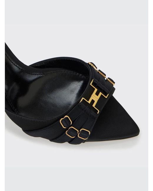 Elisabetta Franchi Black Leather Sandal