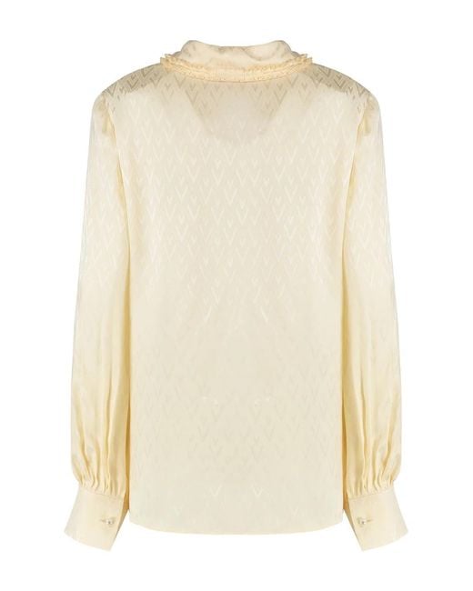 Valentino Garavani Natural Toute La V Silk Shirt