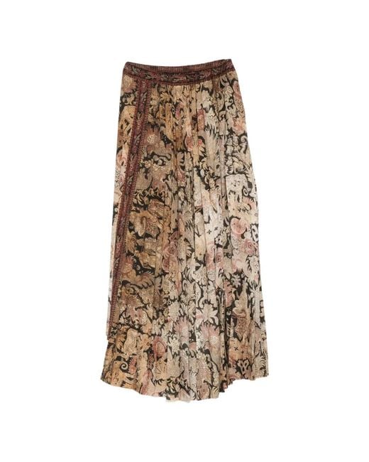 Pierre Louis Mascia Natural Printed Long Skirt