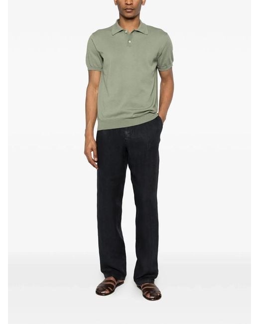 Woolrich Green Knitted Polo for men