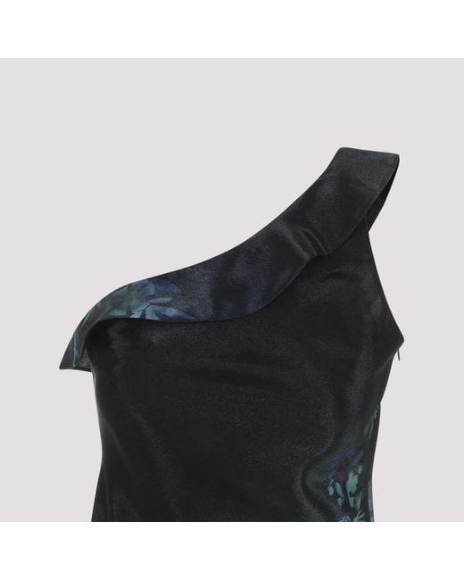 Giorgio Armani Black One-Shoulder Silk Long Dress
