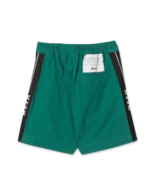MSGM Green Cotton Bermuda
