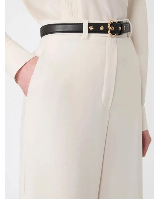Max Mara White Mstamico Cady Trousers