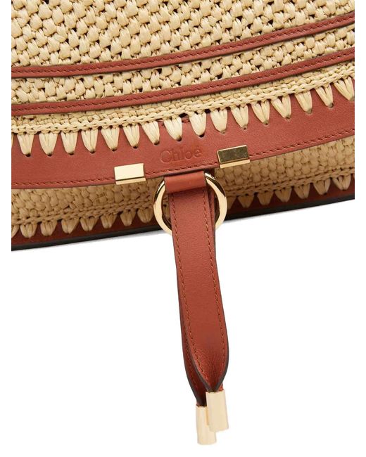 Chloé Metallic Marcie Medium Rafia Tote Bag