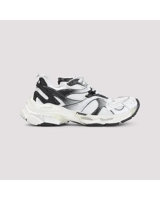 Balenciaga White Mesh Runner 2 Sneakers for men
