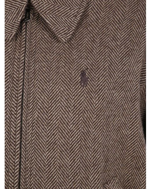 Polo Ralph Lauren Brown Woven Bomber Coat
