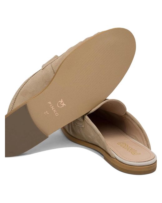 Pinko Brown Leather Slippers