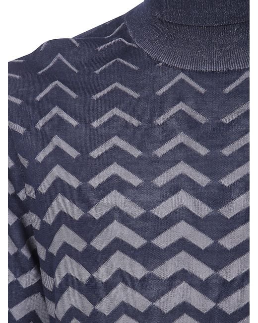 Emporio Armani Blue Turtle Neck Sweater for men