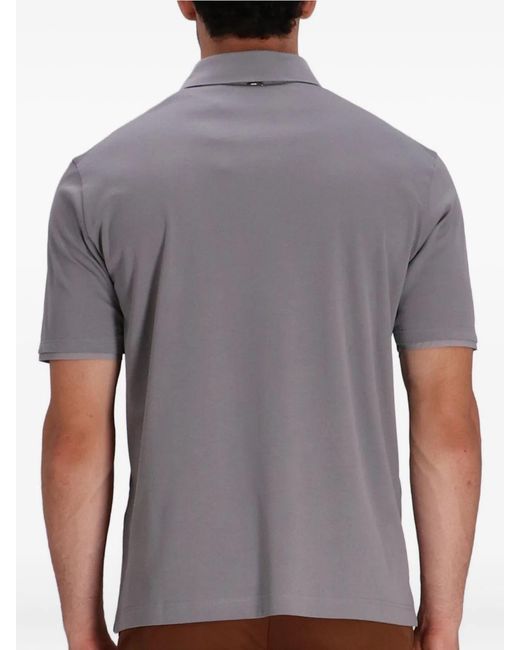 Herno Gray Short-Sleeve Cotton Polo Shirt for men