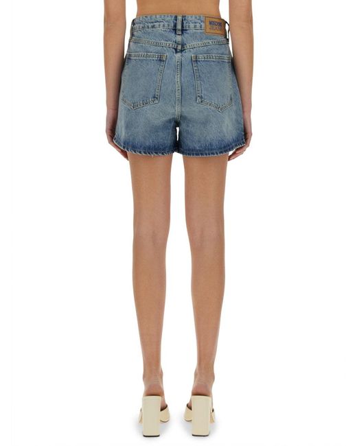 Moschino Blue Solid Shorts