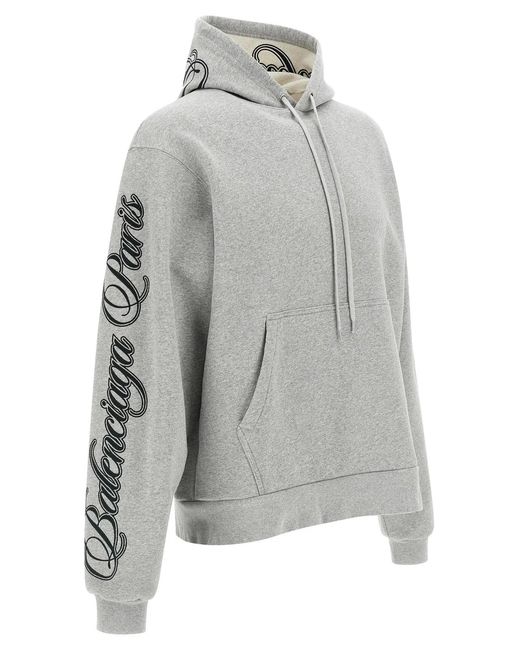 Balenciaga Gray 'Cursive' Hoodie