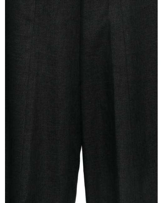 Semicouture Black Kym Linen Trousers