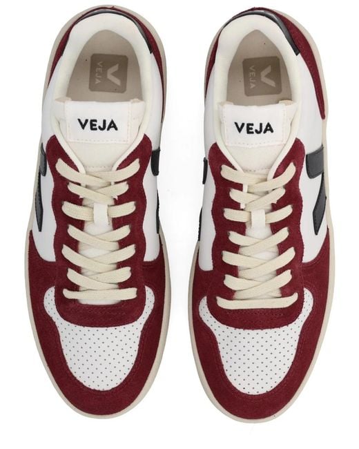 Veja Red Multicolour Leather And Suede for men
