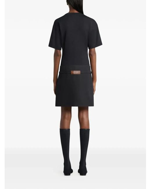Courreges Black Courregès Waisted Printed Fitted T-Shirt