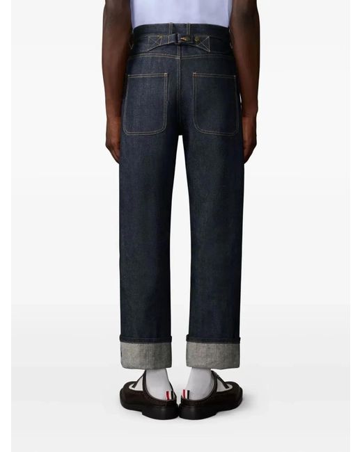 Thom Browne Blue Selvedge Denim Jeans for men