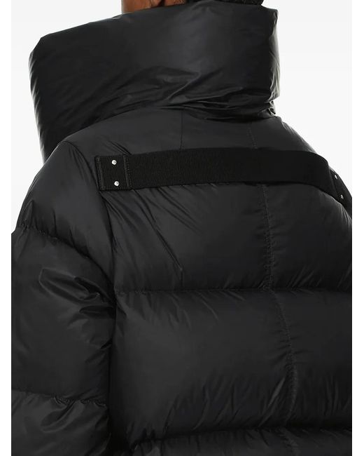 Rick Owens Black Funnel-Neck Down Jacket