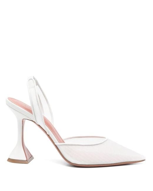 AMINA MUADDI White Holli Slingback Pumps