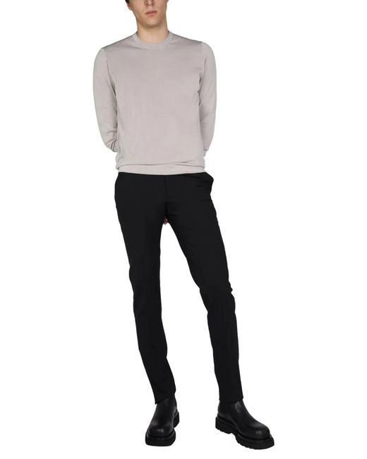 Drumohr Gray Cotton Crew Neck Sweater for men