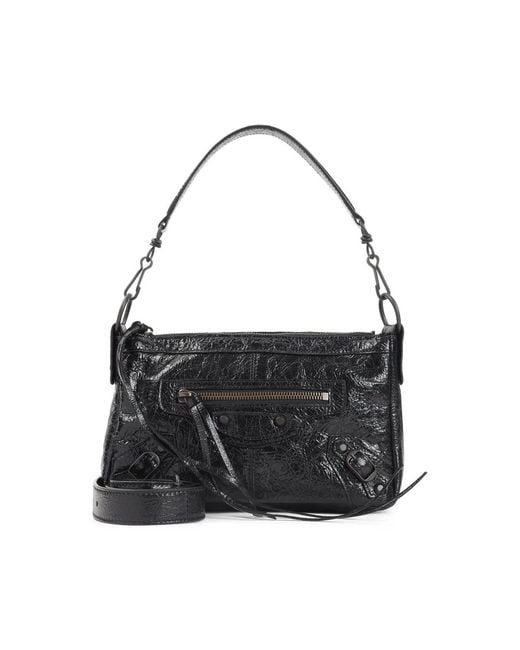 Balenciaga Black Mini Le City Moto Shoulder Bag