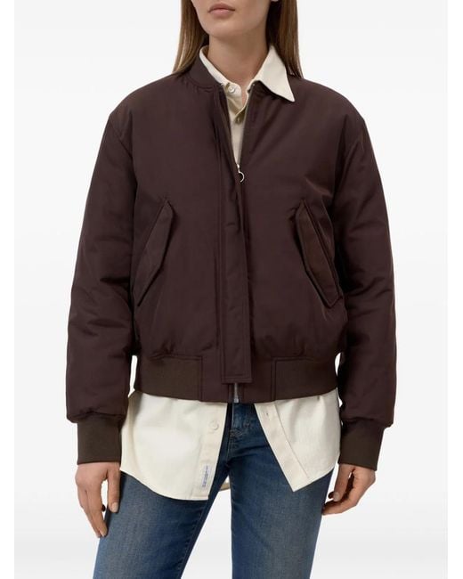 Closed Brown Baseball Collar Jacket