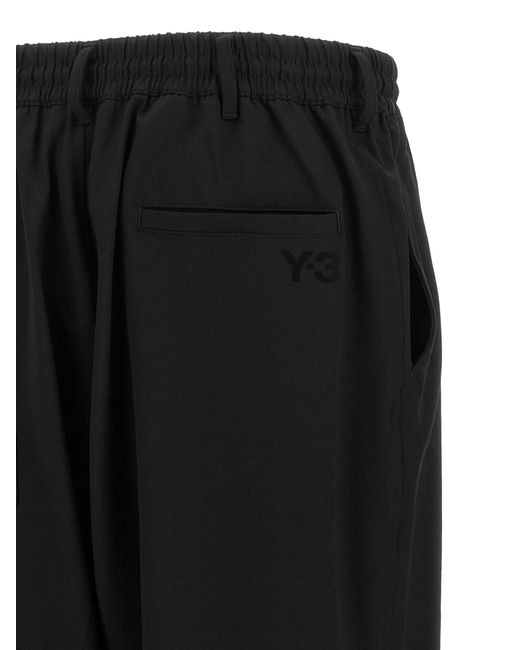 Y-3 Black 'D-Ring' Wide Pants for men