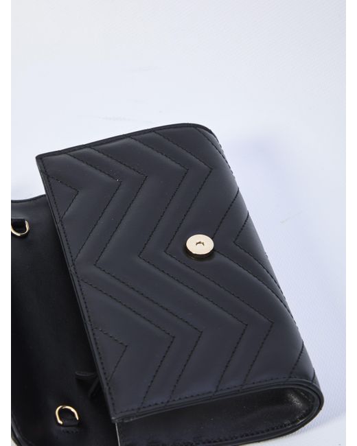 Gucci Blue Gg Marmont Chain Wallet