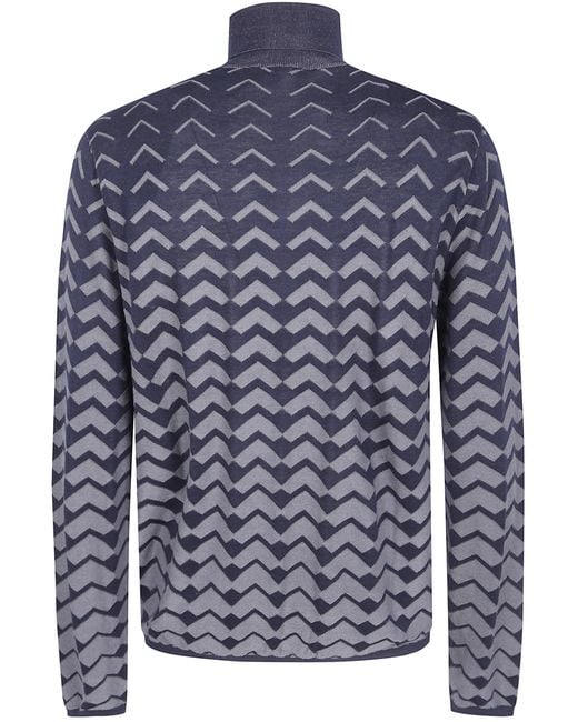 Emporio Armani Blue Turtle Neck Sweater for men