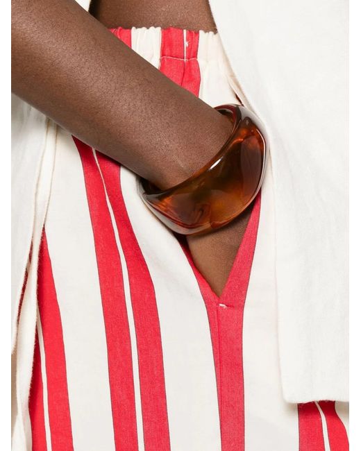 Forte_forte Red Striped Drawstring Trousers