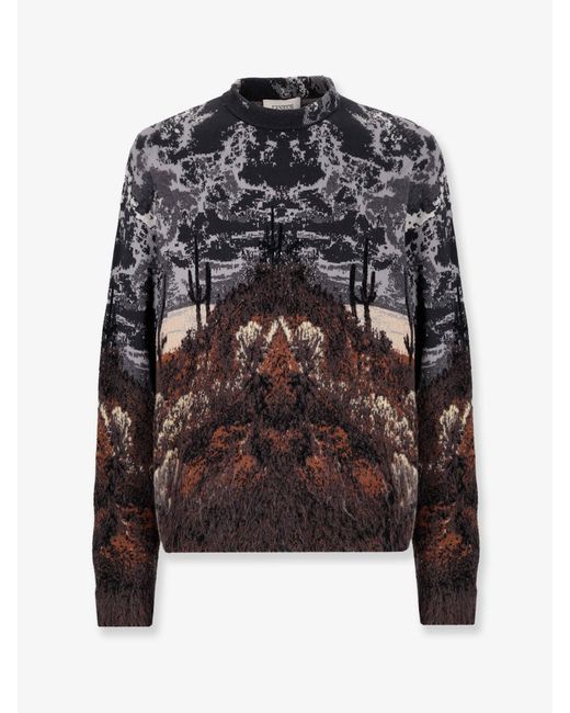 Laneus Multicolor Cotton And Wool Sweatshirt for men