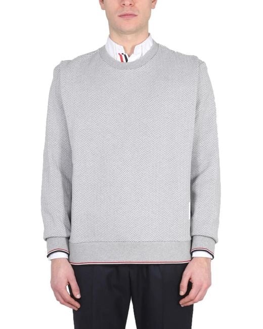 Thom Browne Gray Herringbone Jersey for men