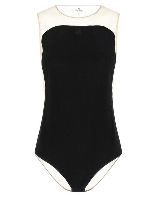 Courreges Black 'Ilusion Sunshiel' Bodysuit