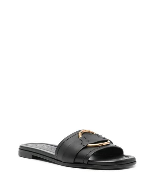 Moncler Black Slide Bell Mules
