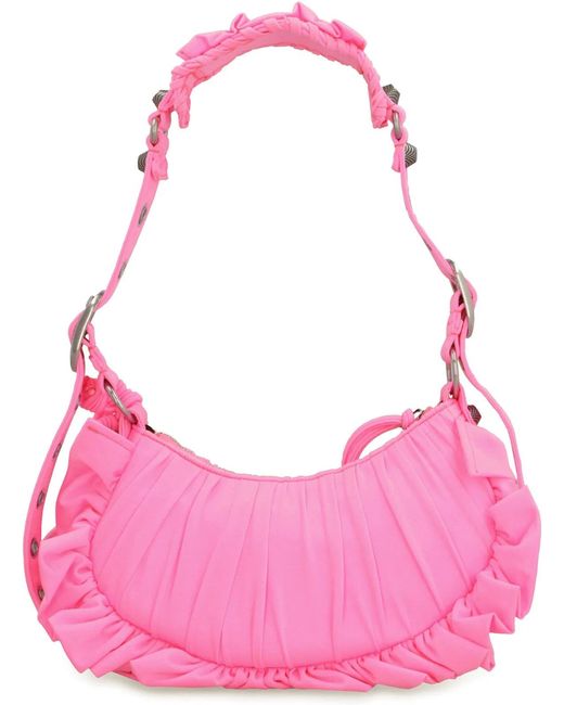 Balenciaga Pink Fluo Fabric Le Cagole Xs Shoulder Bag