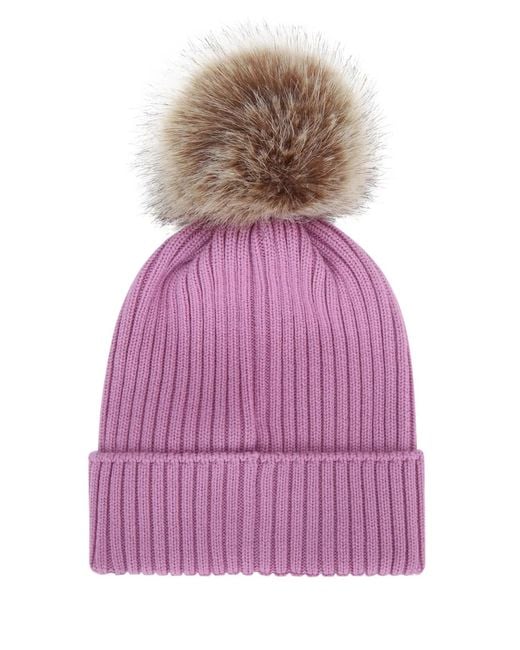 Moncler Purple Mini Quilted Beanie Hat For Kids