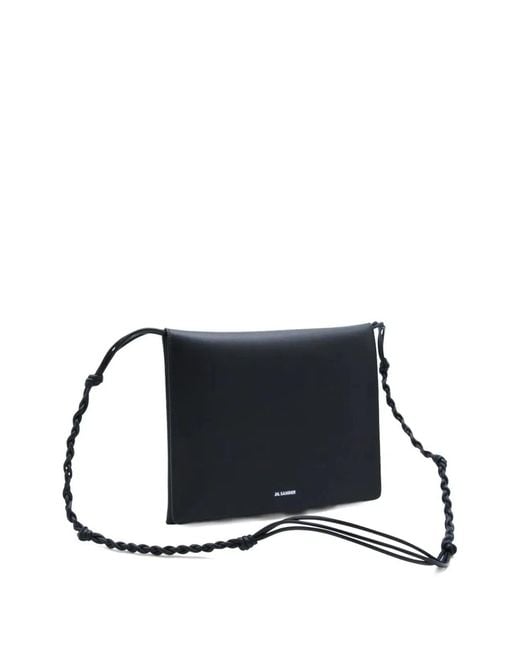 Jil Sander Black "Tangle Flat" Medium Bag for men