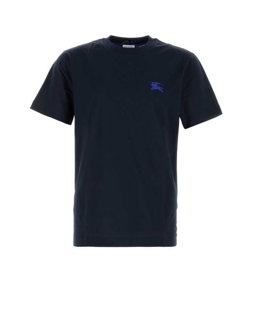 Burberry Blue Cotton T-Shirt for men