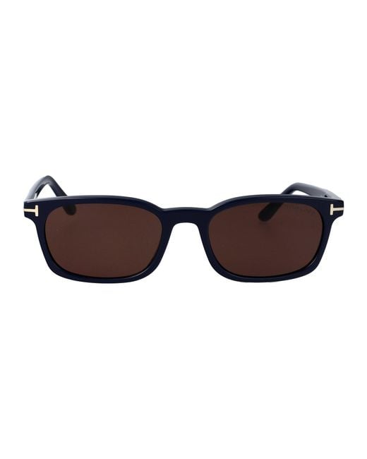 Tom Ford Red Blu Luc Marrone Acetate Sunglasses