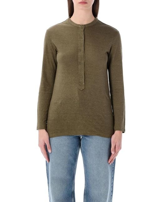 Isabel Marant Green Isabel Marant Etoile Marant Étoile Lucy Linen T-Shirt