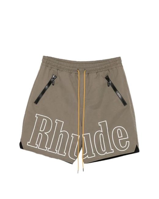 Rhude Gray Logo Short for men