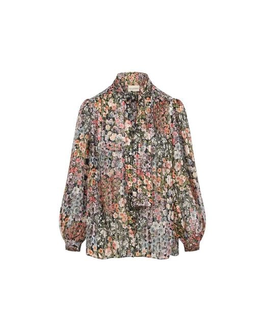 Valentino Brown All Over Print Shirt