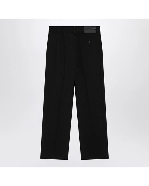 MM6 by Maison Margiela Black Wool-Blend Trousers for men
