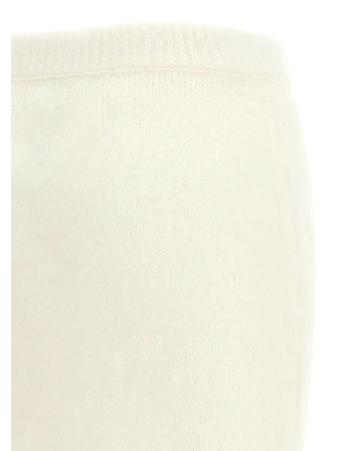 Alessandra Rich Natural 'Carded Mohair' Skirt
