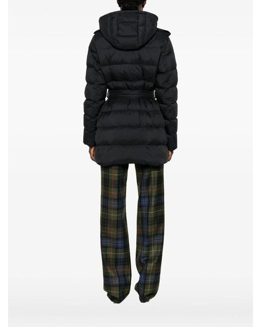 Burberry Black Belted Quilted Coat