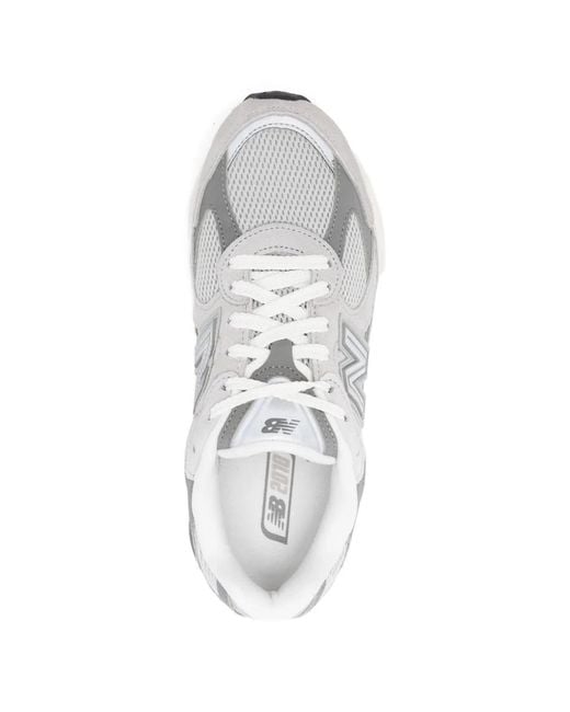 New Balance White Panelled Logo Patch Sneakers for men